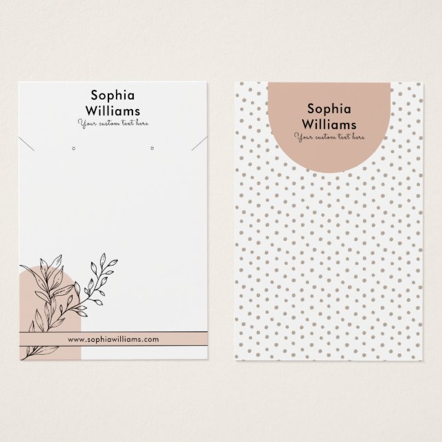 Modern Boho Pastel Necklace & Earring Visning Card Visitkort (Framsida & baksida)