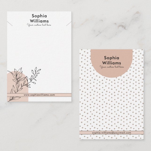 Modern Boho Pastel Necklace Jewelry Visning Card (Fram/baksida)