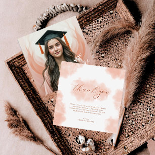 Modern Boho Peach Fuzz Foto Examen Tack Kort