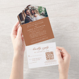 Modern Boho Photo OSA QR Code Terracotta Bröllop