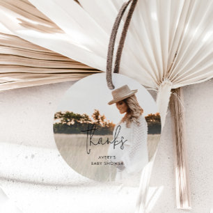 Modern Boho Photo Tack Baby Shower Gåvor Etiketter
