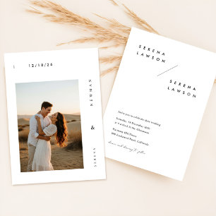 Modern Boho Photo Wedding-inbjudan Inbjudningar