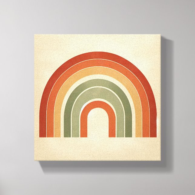 Modern Boho Rainbow Art - Minimalist Terracotta an Canvastryck (Framsida)