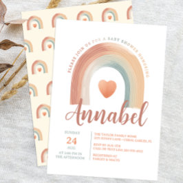 Modern Boho Rainbow Baby Shower-inbjudan - Vatten Inbjudningar