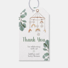 Modern Boho Rainbow Baby Shower Presentetikett