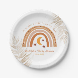 Modern Boho Rainbow Baby Shower Théred Papper Plat