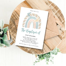 Modern Boho Rainbow Baptism-inbjudan Inbjudningar