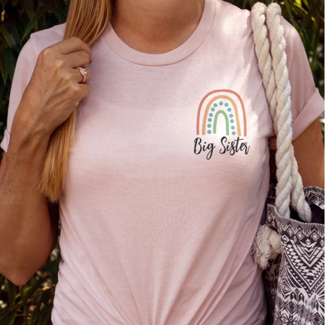 Modern Boho Rainbow Big Sister T-Shirt (Skapare uppladdad)