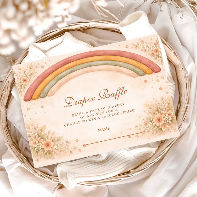 Modern Boho Rainbow Diapper Raffle Tilläggskort (Skapare uppladdad)