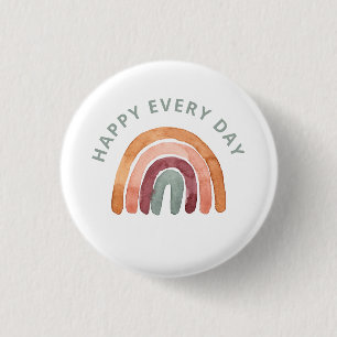 Modern Boho Rainbow -Lycklig varje dag-  Knapp