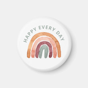 Modern Boho Rainbow -Lycklig varje dag- Magnet