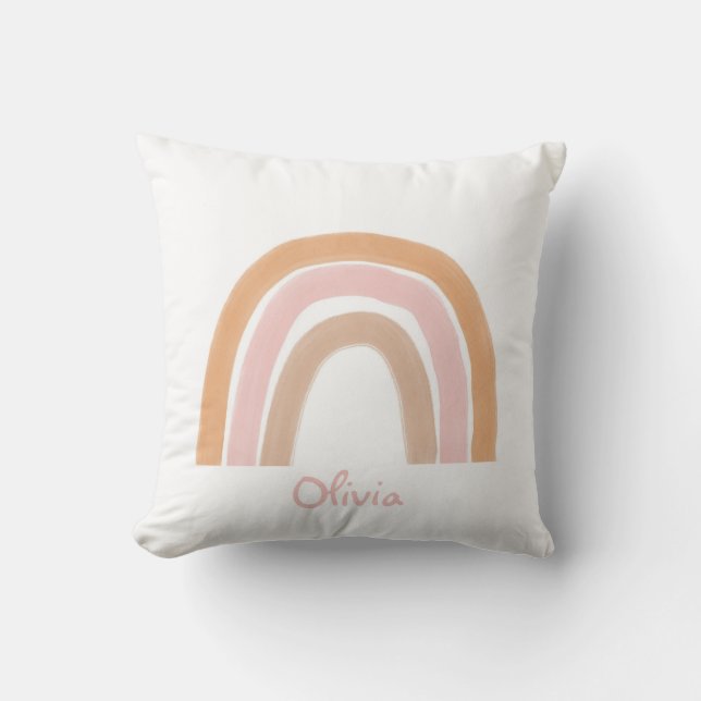 Modern Boho Rainbow Namn Dekorativ kudde (Framsida)