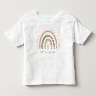 Modern Boho Rainbow Pastel Fiesta 1:a födelsedagen T Shirt