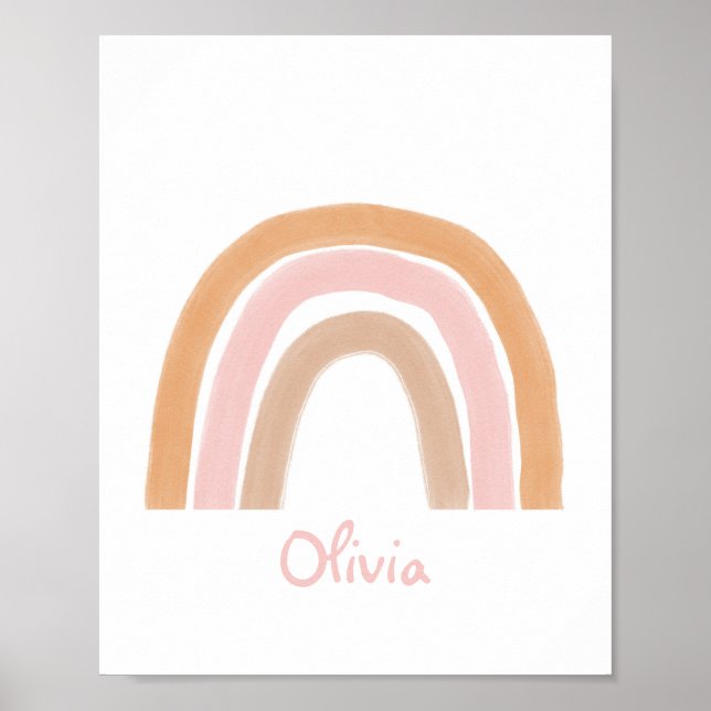 Modern Boho Rainbow Personlig Namn Poster (Framsidan)