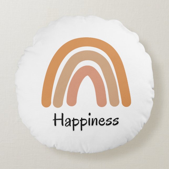 Modern boho rainbow typografi rund kudde (Framsidan)