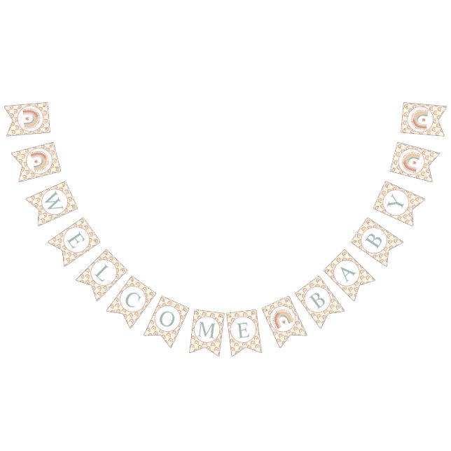 Modern Boho Rainbow Welcome Baby Bunting - Waterco Vimplar (Alla)