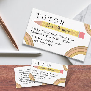 Modern Boho Rainbows Tutor Lärare Visitkort