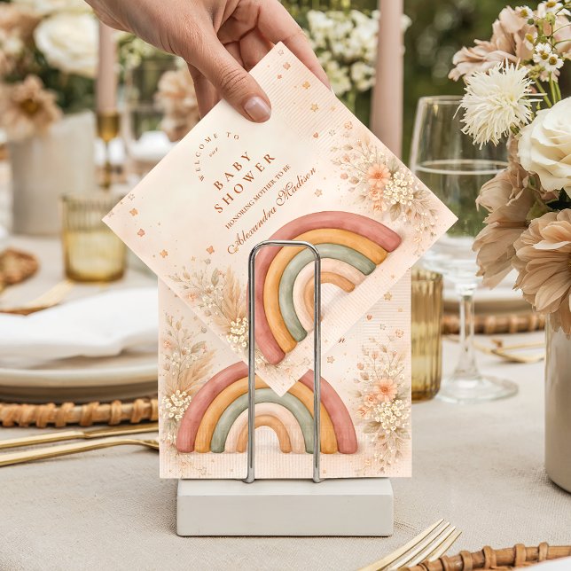 Modern Boho Regnbåge Bebis Shower Pappersservett (Skapare uppladdad)