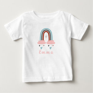 Modern Boho Regnbåge med Personligt Namn T Shirt