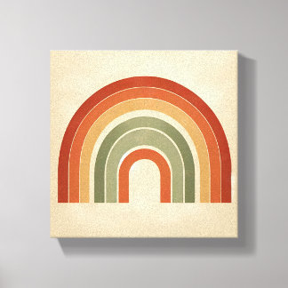 Modern Boho Regnbågs Konst - Minimalistisk Terrako Canvastryck