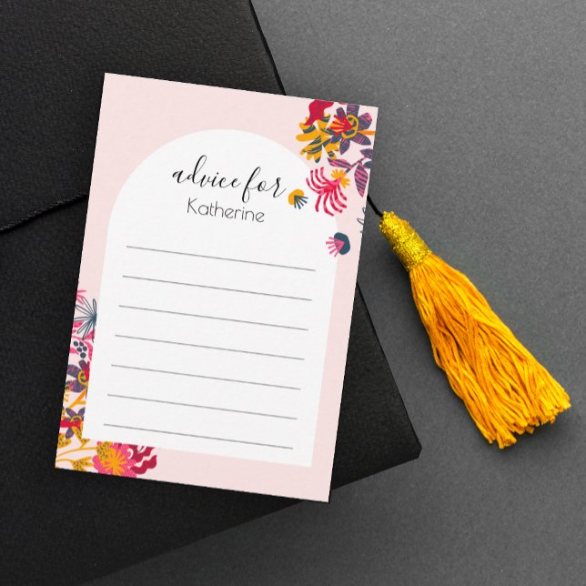 Modern Boho Rosa Arch Blommigt Studenten Tilläggskort (Skapare uppladdad)