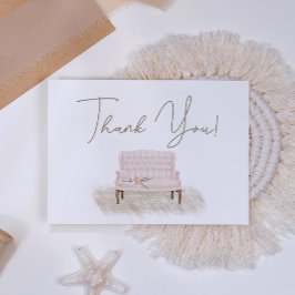 Modern Boho Rosa Blommigt Elegant Tack Kort