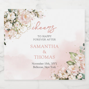 Modern Boho rosa blommigt guld-gnistor