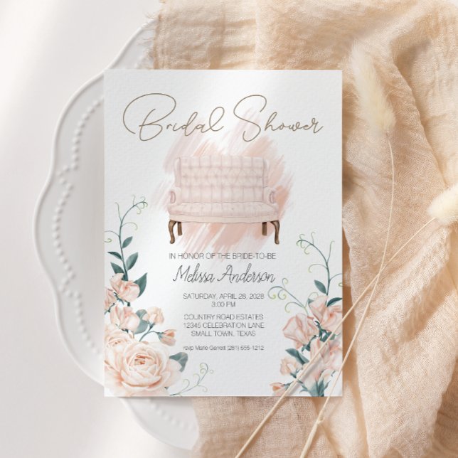 Modern Boho Rosa Elegant Blommig Bröllopsdusch  (Skapare uppladdad)