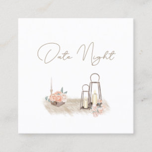 Modern Boho Rosa Elegant Blommig Dejtingsnatt Kort