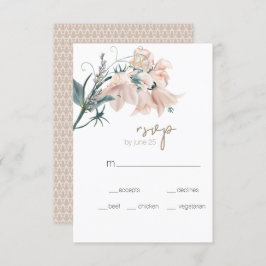 Modern Boho Rosa Elegant Blommigt Bröllop OSA Card