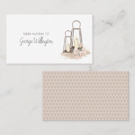 Modern Boho Rosa Elegant Blommigt Bröllop Placeringskort