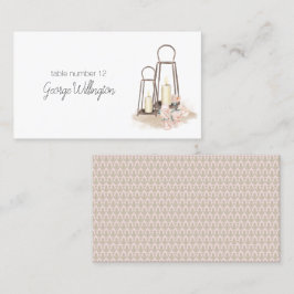 Modern Boho Rosa Elegant Blommigt Bröllop Placeringskort