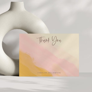 Modern Boho Rosa Gult Cute Script Möhippa Tack Kort