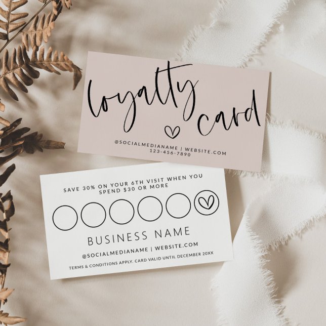 Modern Boho Rosa Loyalty Rabatt Slår kort (Modern Boho Pink Loyalty Card)