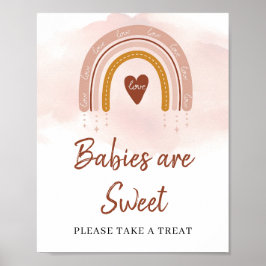 Modern Boho Rosa Rust Rainbow Sweet Sign Poster