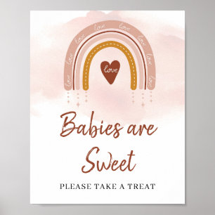 Modern Boho  Rosa Rust Rainbow Sweet Sign Poster