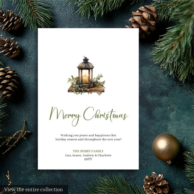 Modern Boho Rustic Earthy Christmas Greeting Card Julkort (Modern Boho Rustic Earthy Christmas Greeting Card)