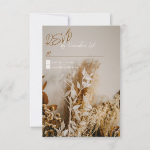 Modern Boho Rustic Torkade blommor-Bröllop OSA Kort