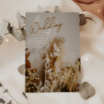 Modern Boho Rustic-torkade blommor Inbjudningar<br><div class="desc">Modern Boho Rustic Torkade blommor Bröllopsinbjudan. Den här bröllopsinbjudan har en hög upplösning, en riktig fotobild av den torkade blommigten bouquet och pampas gräs som bakgrund. Neutralt färg palett av elfenben, vete, rost, brunt och guld tillsammans med modern typografi. Baksidan har plats för ett modernt monogram. All text är redigerbar....</div>