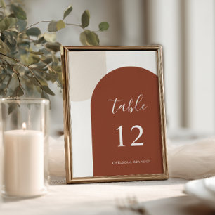 Modern Boho Rustik Terrakotta Båge Bord Nummer Bordsnummer