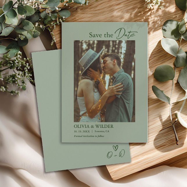 Modern Boho Sage Green Wedding Spara Datumet (Skapare uppladdad)