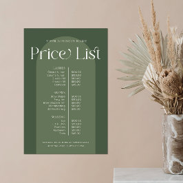 Modern Boho Sage Grönt Hair Nagel Salon Pris List Poster
