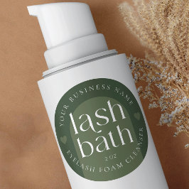 Modern Boho Sage Grönt Lash Bath Foam Cleanser Runt Klistermärke