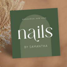 Modern Boho Sage Grönt Nail Artist Salon Maniboyan
