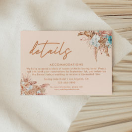 Modern Boho Script Bröllopsdetaljer Tilläggskort