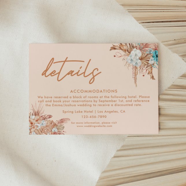 Modern Boho Script Bröllopsdetaljer Tilläggskort (Skapare uppladdad)