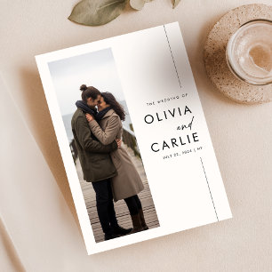 Modern Boho Simple 3 Photo Bröllop Inbjudningar