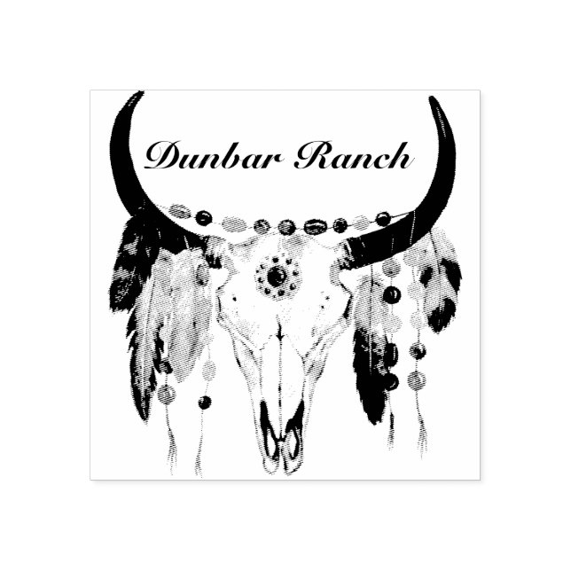 Modern Boho Skull Business eller Namn Stämpel (Tryck)