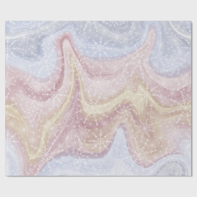Modern Boho Snöflinga Högtidspresentpapper Presentpapper (Platt)