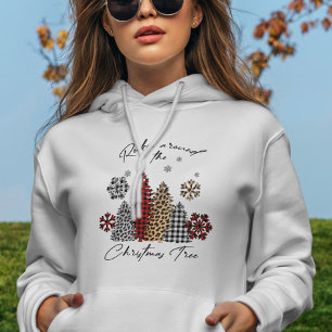 Modern Boho Snöflingor Tartan Julgran T Shirt